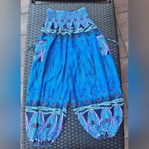 NWT Yoga Bird Harem Pants Yoga Trousers Bold Pattern Vibrant Colors OS Boho